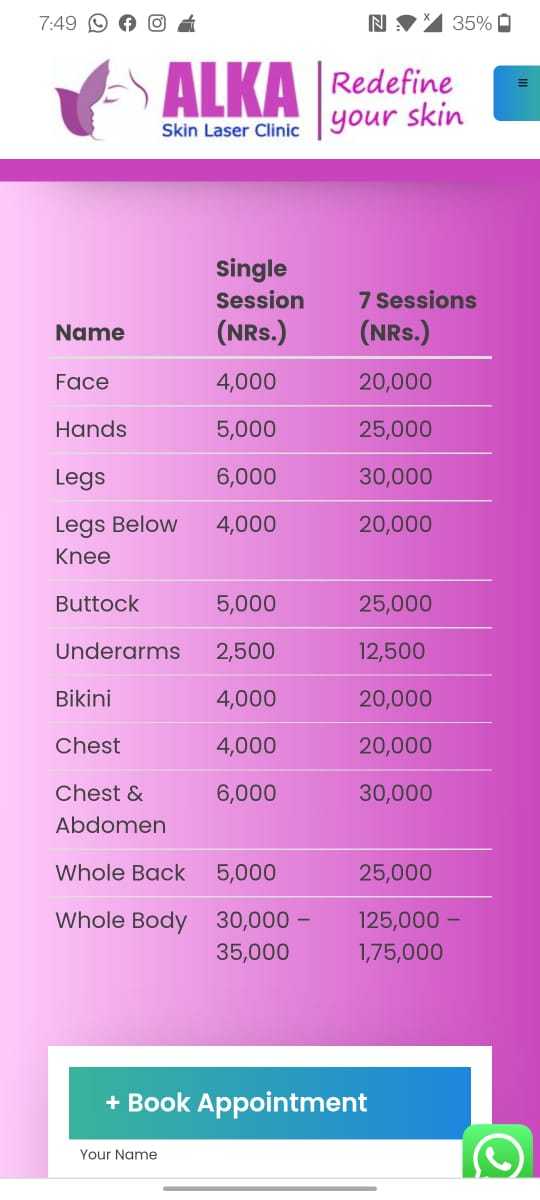 Alka Skin Laser Clinic Best Laser Hair Removal Service in Kathmandu